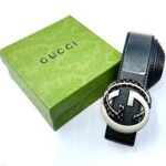 Gucci Interlocking G Belt (Black/Silver & Patterned Enamel)