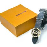Louis Vuitton LV Circle Epi Leather Belt (Gold Hardware)