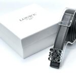 Loewe Anagram Buckle Leather Belt (Black/Silver)