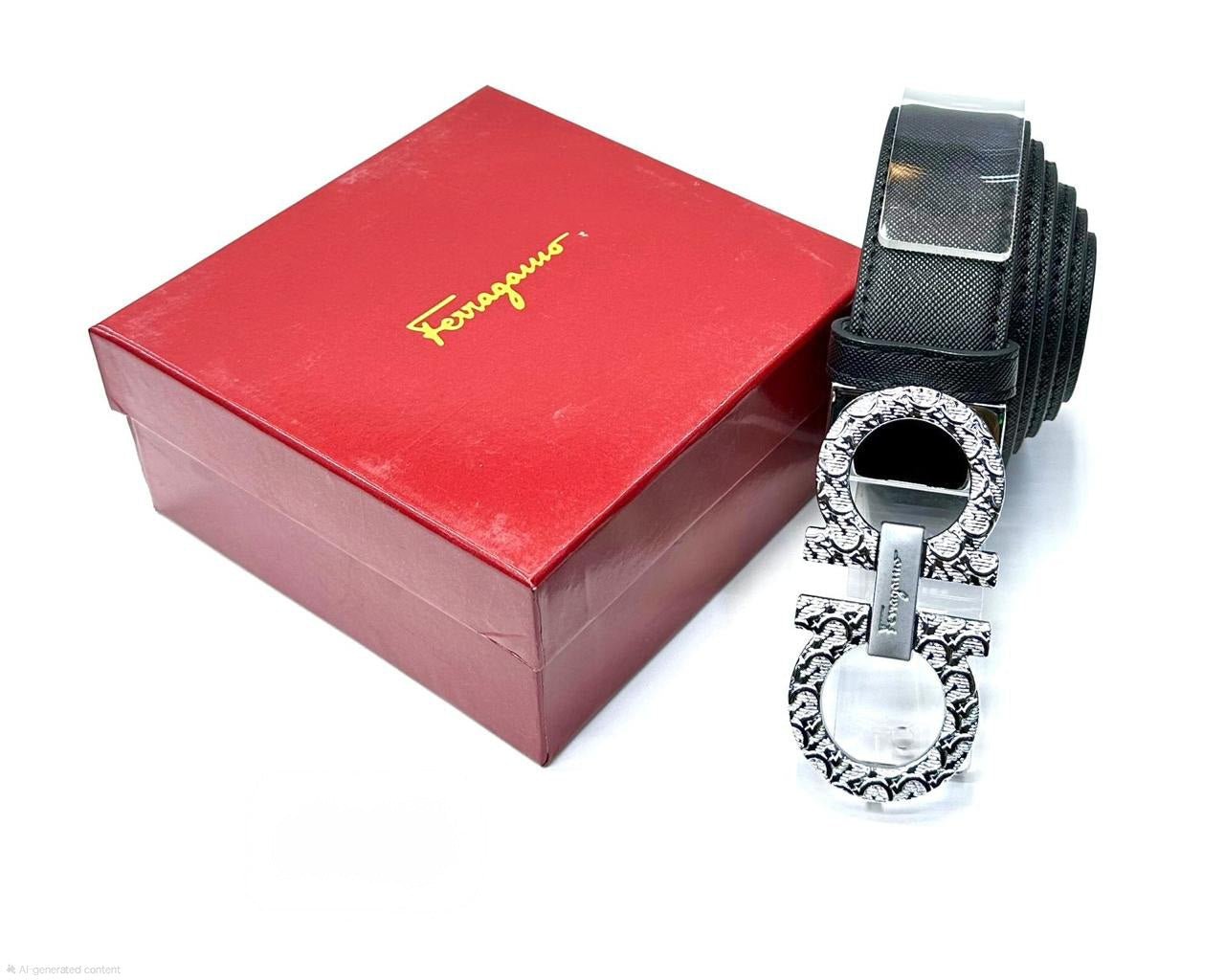 IMG-20260421-WA0215_1_42bf6389-4e0d-4c90-b676-3f6d338ebc1e Ferragamo Engraved Gancini Belt (Black / Textured Silver Hardware) - Image 1