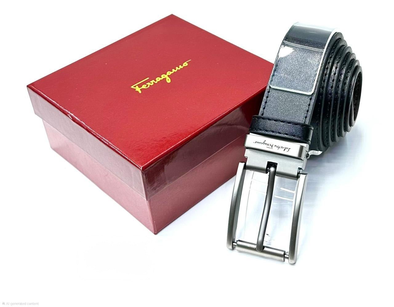 IMG-20260421-WA0216_1_04363de0-b60b-422e-a0c3-fee6a294f570 Ferragamo Reversible Square Buckle Belt (Black / Brushed Silver Hardware) - Image 1