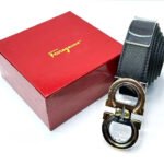 Ferragamo Gancini Reversible Belt (Black / Gold & Silver Hardware)