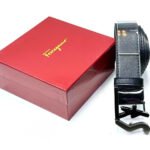 Ferragamo SF Logo Belt (Black / Matte Black Hardware)