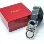 Ferragamo Gancini Reversible Belt (Black / Silver Hardware)