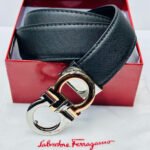 Salvatore Ferragamo Gancini Reversible Belt (Black / Gold & Silver Hardware)