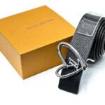 Louis Vuitton LV Heart Grained Leather Belt (Silver Hardware)