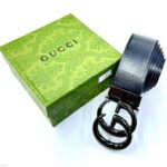 Gucci Interlocking G Belt (Navy Blue/Glossy Black)