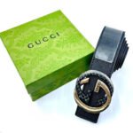 Gucci Blondie Interlocking G Belt (Black/Gold & Black Engraved)