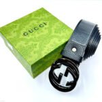 Gucci Interlocking G Belt (Black/Glossy Black)