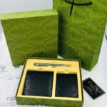 Gucci Signature (Guccissima) Wallet & Card Holder Gift Set (Black)