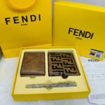Fendi FF Motif Wallet & Card Holder Gift Set (Tobacco/Brown)