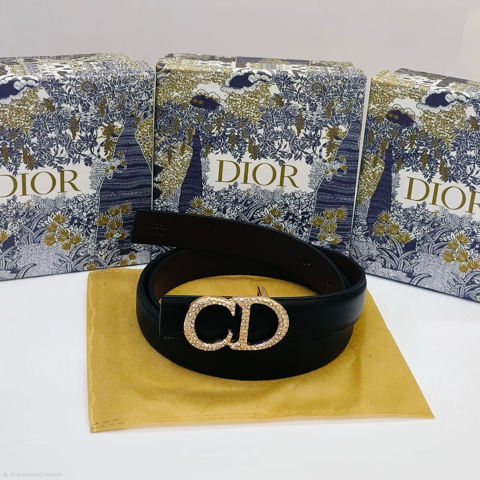 IMG-20260424-WA0062_1_2d493067-9a94-4288-8c10-682fb8d3d234 Dior 30 Montaigne Belt (Black with Crystal Buckle) - Image 1