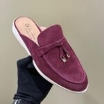 Loro Piana Summer Walk Charms Mules (Burgundy/Bordeaux)