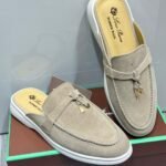 Loro Piana Summer Walk Charms Mules (Stucco/Light Grey)