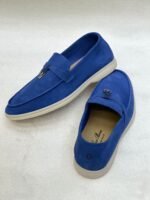 Loro Piana Summer Walk Loafers (Royal Blue) - Image 3