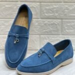 Loro Piana Summer Walk Loafers (Navy Blue)