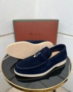 Loro Piana Summer Charms Walk Loafers (Navy Blue) - Image 2