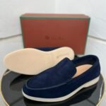 Loro Piana Summer Walk Loafer (Deep Blue Suede)