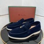Loro Piana Summer Charms Walk Loafers (Navy Blue)