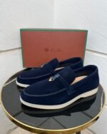 Loro Piana Summer Charms Walk Loafers (Navy Blue)