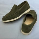 Loro Piana Summer Walk Loafer (Olive Green Suede)