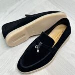 Loro Piana Summer Walk Loafer (Black Suede)