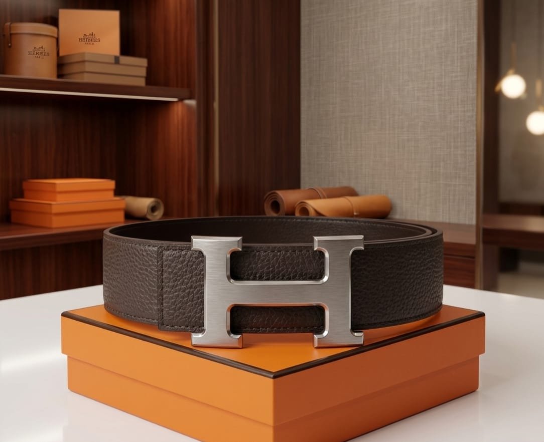 IMG-20260508-WA0096_8bead1d9-d750-4d1e-8598-5342cdf193de Hermès H Au Carre Reversible Belt (Chocolate / Brushed Silver) - Image 1
