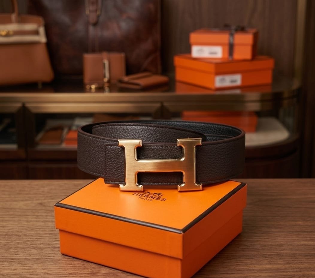 IMG-20260508-WA0127_b2a1610b-2124-49c2-b198-92dcf720c956 Hermès H Au Carre Reversible Belt (Chocolate / Brushed Gold) - Image 1