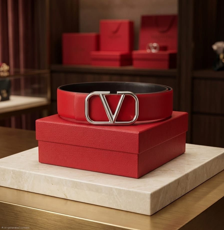 IMG-20260508-WA0132_1_2ae39598-af39-4473-8b0c-2723ddc0e14a Valentino Garavani VLogo Signature Reversible Belt (Red / Silver) - Image 1