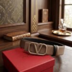 Valentino Garavani VLogo Signature Belt (Khaki / Tonal Khaki)