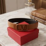 Valentino Garavani VLogo Signature Belt (Taupe)