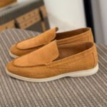 Loro Piana Summer Walk Loafers (Crocodile-Effect Tan/Camel)