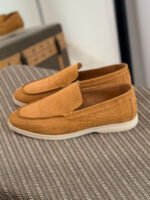 Loro Piana Summer Walk Loafers (Crocodile-Effect Tan/Camel)