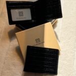 Givenchy Monogram Croc-Embossed Leather Bi-Fold Wallet (Black)