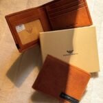 Giorgio Armani Grained Leather Bi-Fold Wallet (Brown)