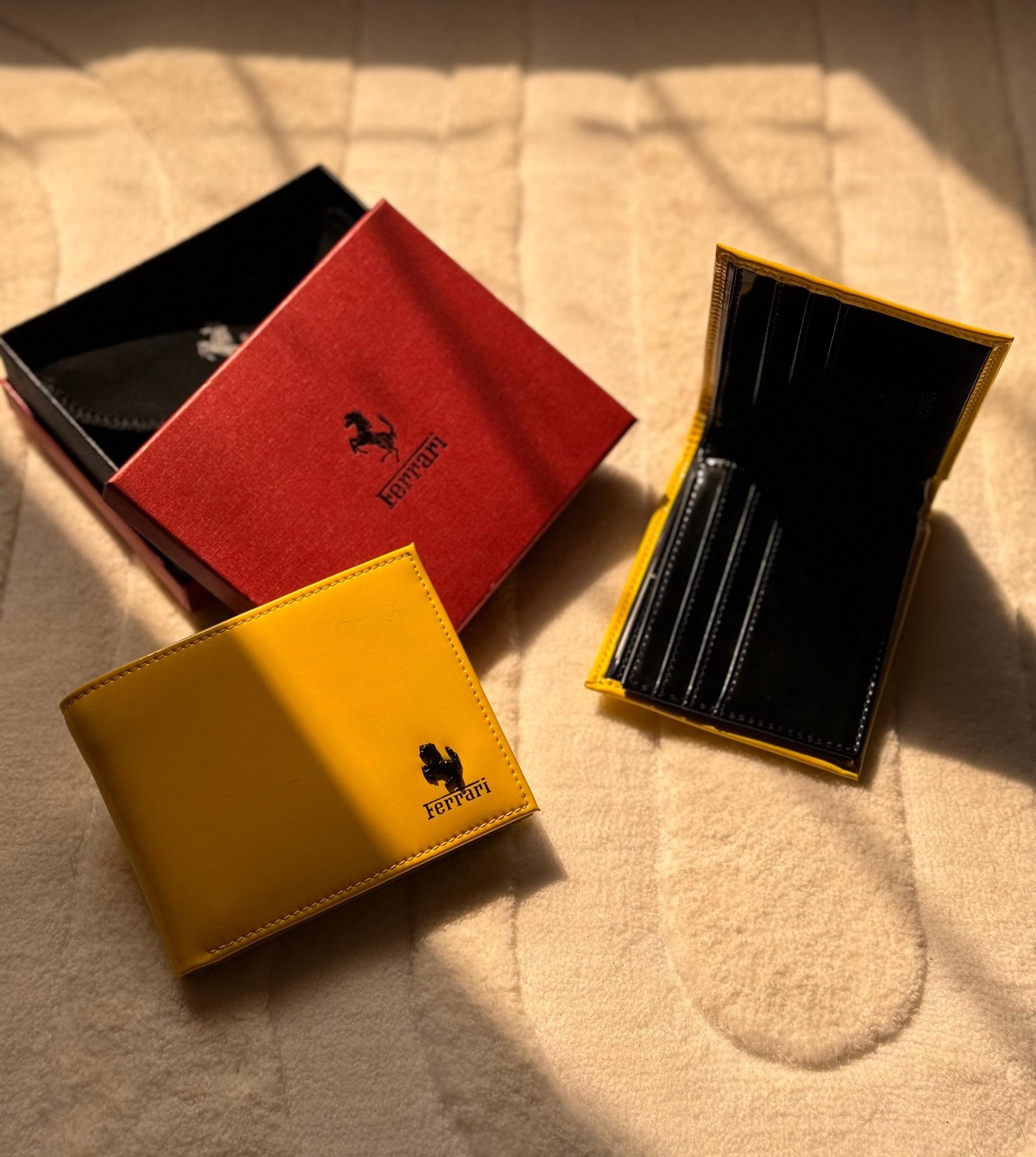 IMG-20260604-WA0128 Ferrari Smooth Leather Bi-Fold Wallet (Yellow / Giallo Modena) - Image 1