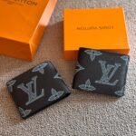 Louis Vuitton Multiple Wallet (Monogram Bleach Canvas / Black & Light Blue)