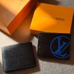 Louis Vuitton Multiple Wallet Epi Leather with Circle LV Logo (Black/Blue)