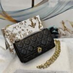 Christian Dior Rendez-Vous Chain Wallet (Pink Cannage Lambskin)