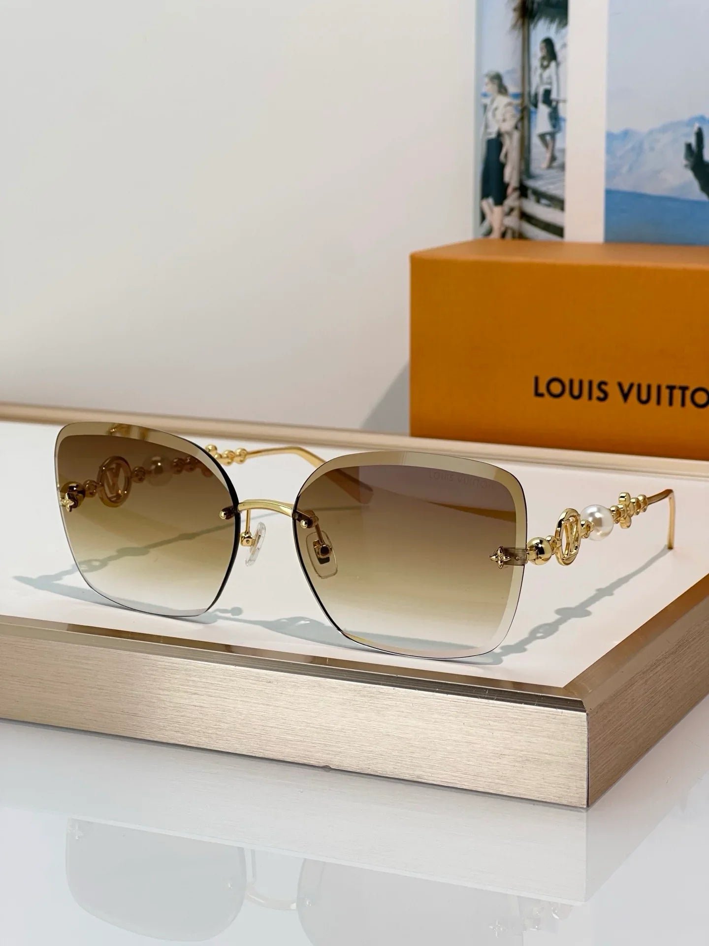 Image32_e8a2ac6e-44c0-4288-b232-4bb84c37736e Louis Vuitton Z3167U LV Jewel Pearl Square Sunglasses ✨ - Image 1