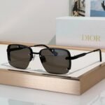 DIOR HOMME NeoDior S4U Rectangle-Frame Gunmetal-Tone Sunglasses✨