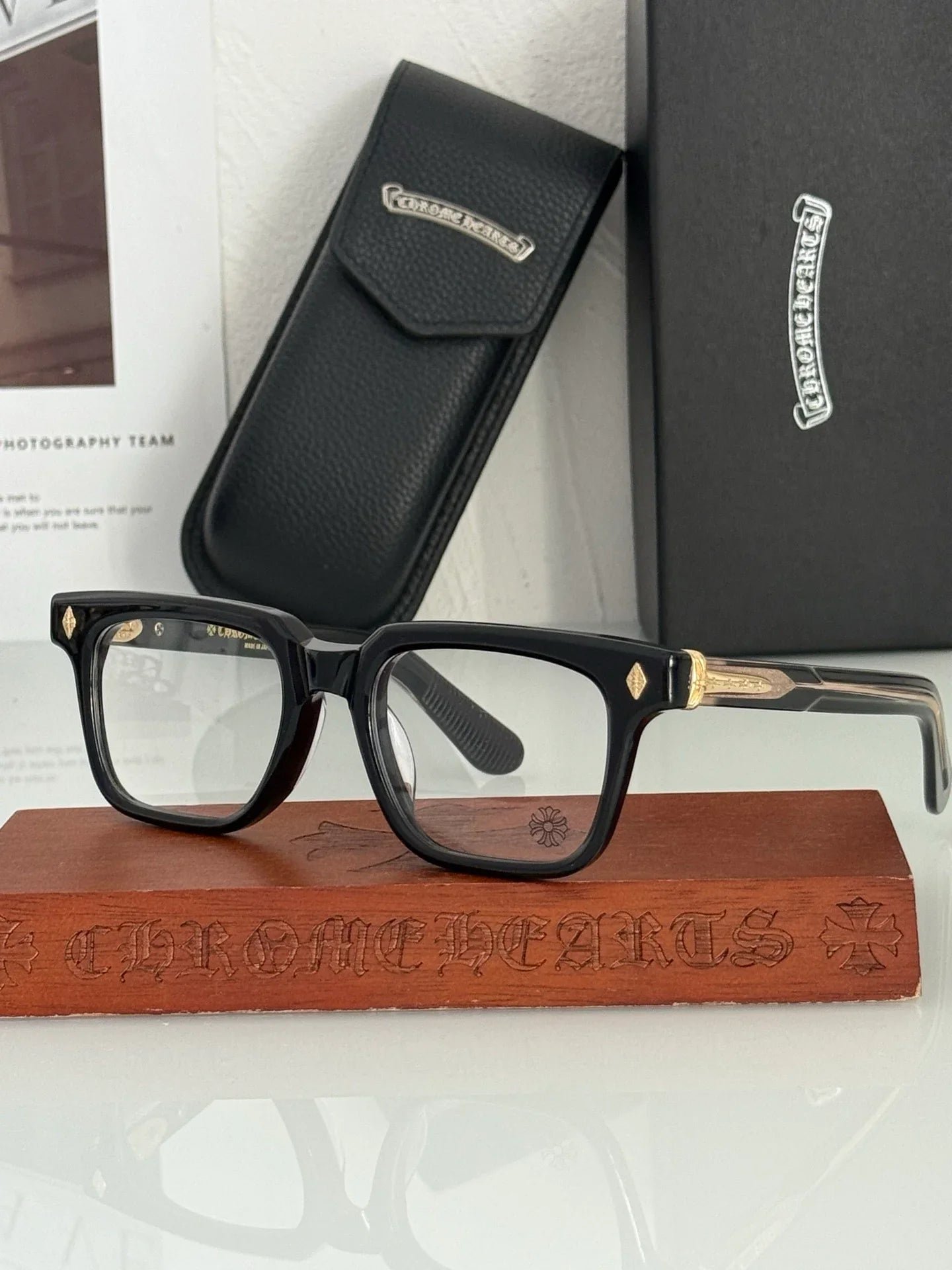 Image75_141dd885-6fe7-42b4-8b1c-18b8bcb57bfe Chrome Hearts PEN 15 BK/GP Glasses Frame ⚜️ - Image 1