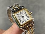 PANTHERE DE CARTIE 22MM QUARTZ GOLD STEEL WHITE DIAL - Image 2