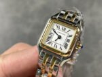 PANTHERE DE CARTIE 22MM QUARTZ GOLD STEEL WHITE DIAL - Image 3