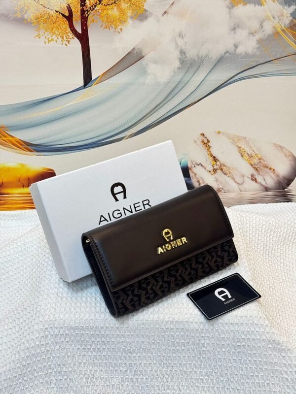 Aigner 037 Clutch Bag – Coffee Brown, 19 cm