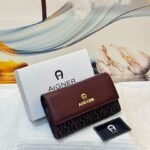 Aigner 037 Clutch Bag – Coffee Brown, 19 cm