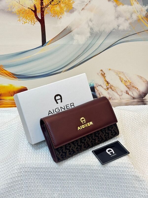 Aigner 037 Clutch Bag – Coffee Brown, 19 cm