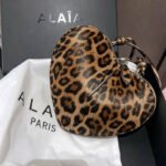 Alaïa 368 Top Handle Bag – Tan and Black Leopard Print, 22 cm