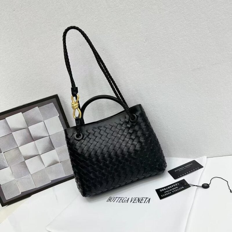Bottega Veneta 9900-2 Top Handle Bag – Black, 25 cm