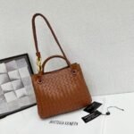 Bottega Veneta 9900-2 Top Handle Bag – Cognac Brown, 25 cm